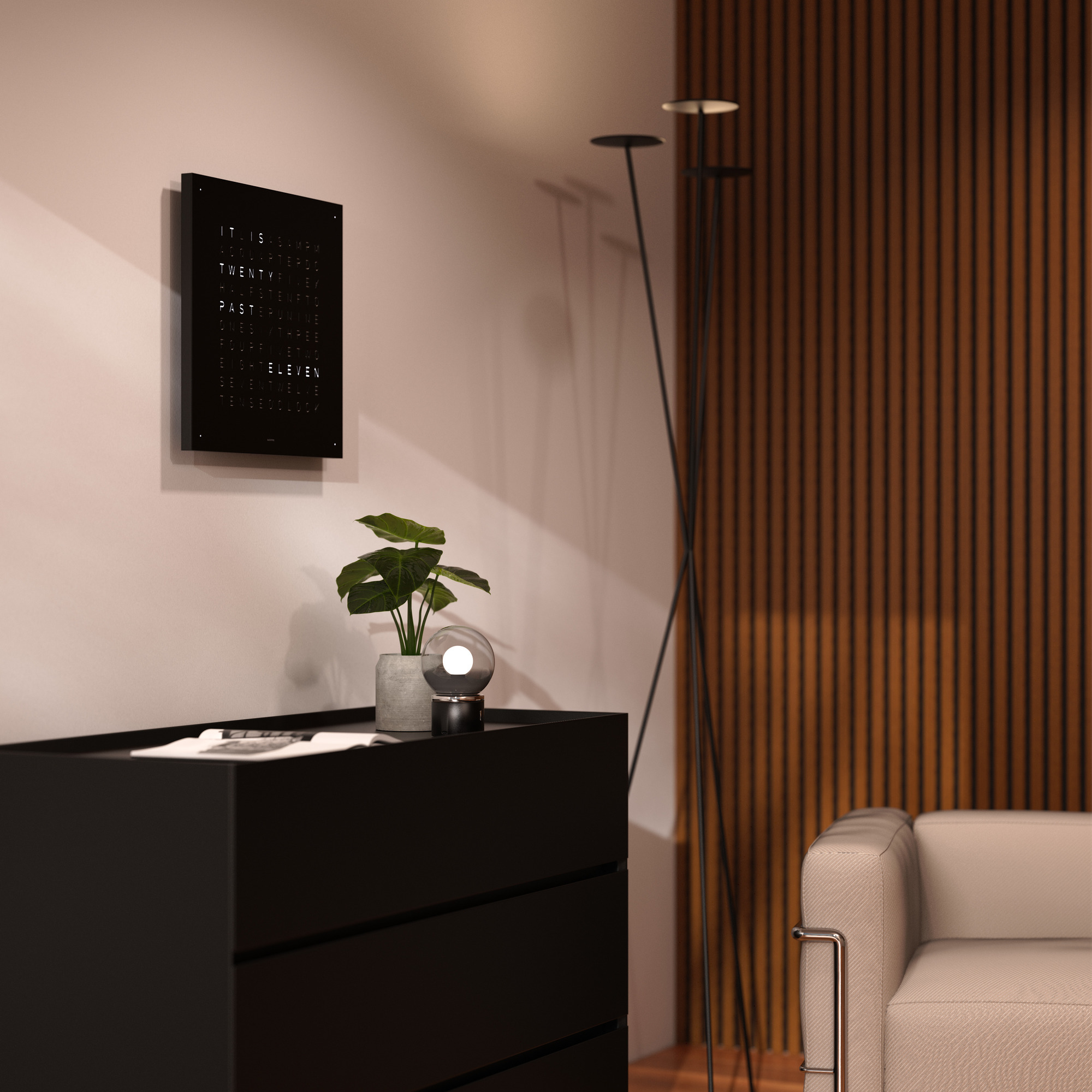 Qlocktwo Wanduhr Earth 45, Limited Monochrome Edition – Bild 11