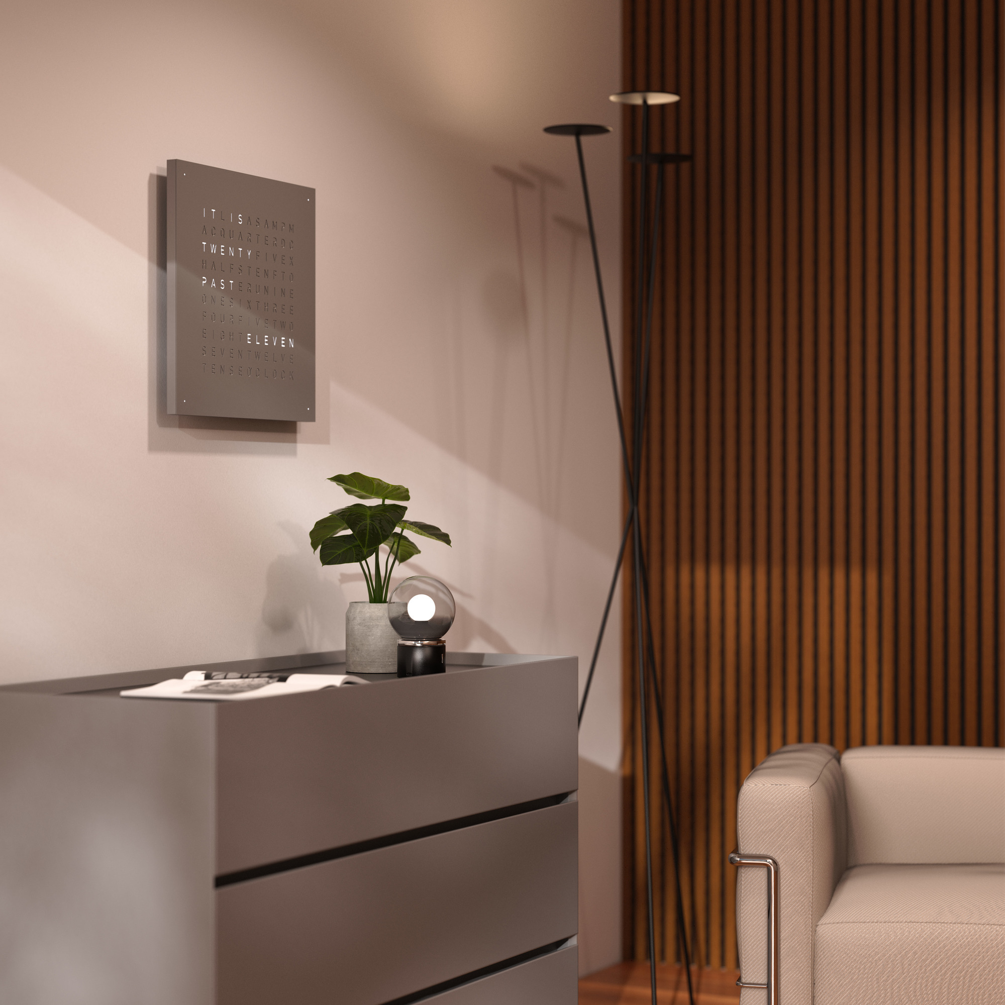 Qlocktwo Wanduhr Earth 45, Limited Monochrome Edition – Bild 12