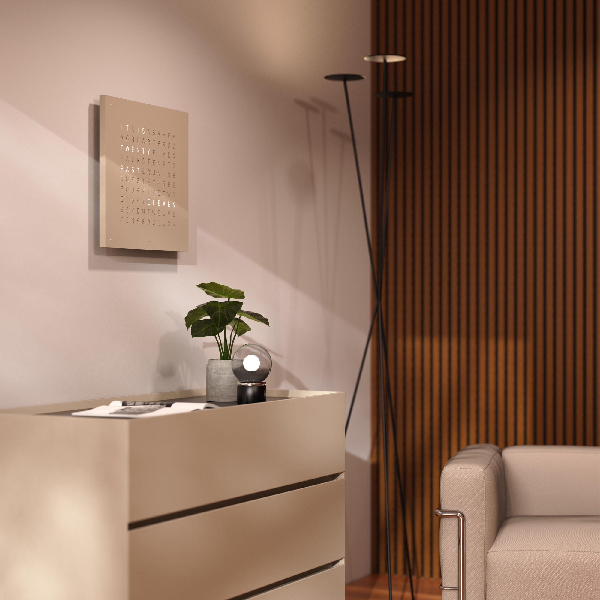 Qlocktwo Wanduhr Earth 45, Limited Monochrome Edition – Bild 13