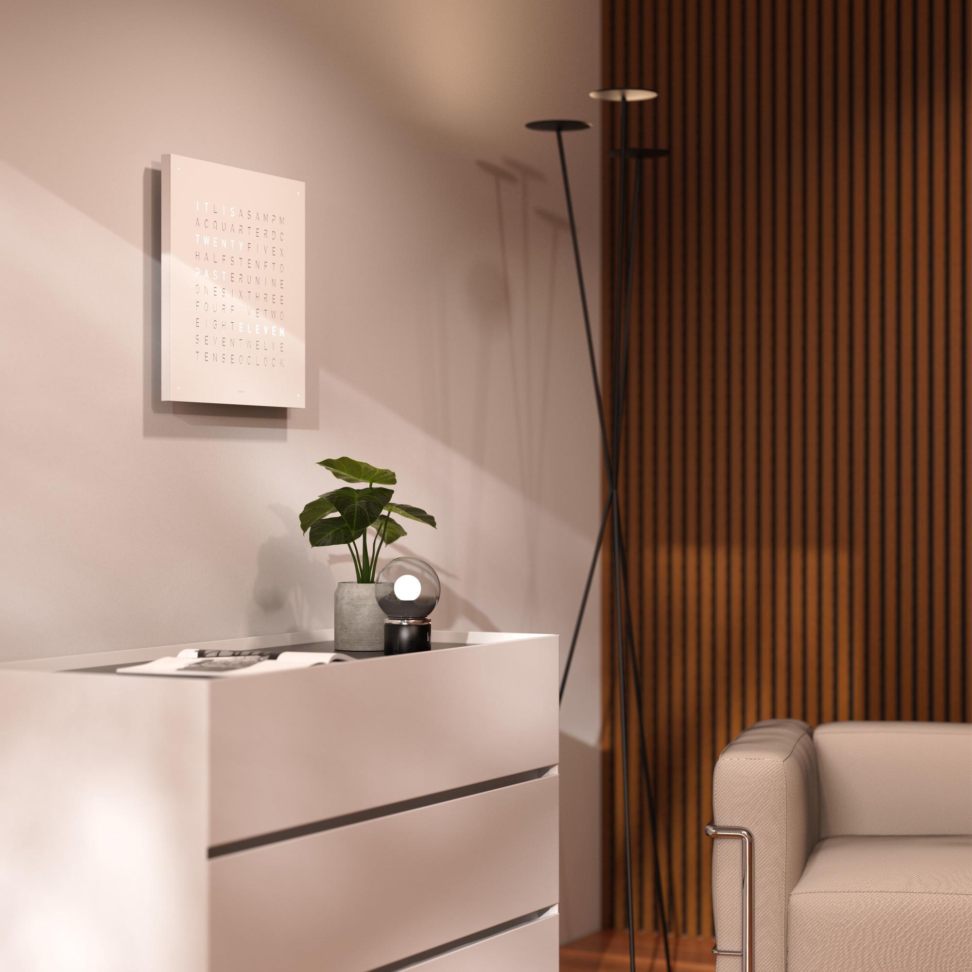 Qlocktwo Wanduhr Earth 45, Limited Monochrome Edition – Bild 14